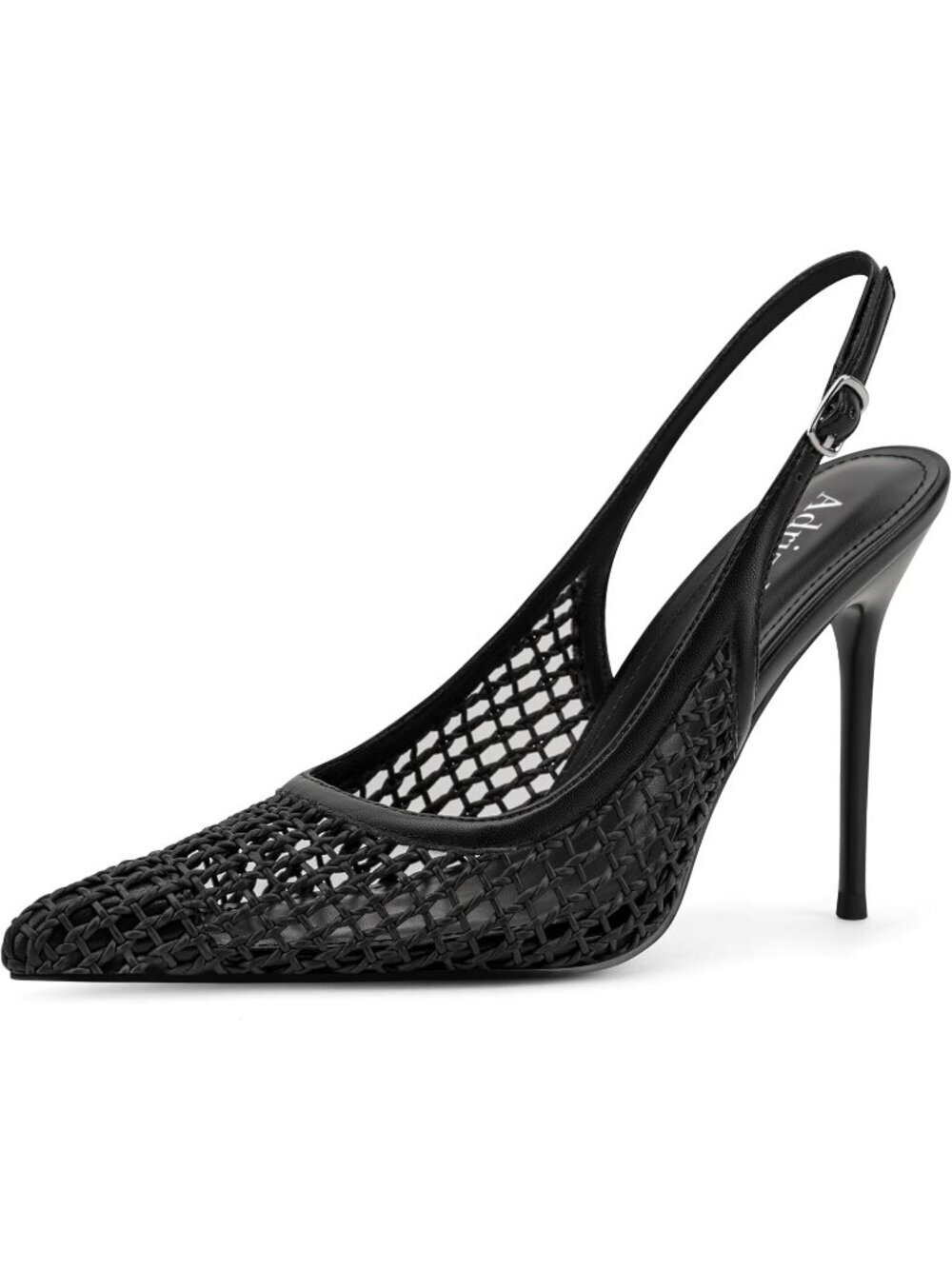 Women's Black Comfortable Sexy Non-Slip Slingback High Pointed Closed Toe Heel